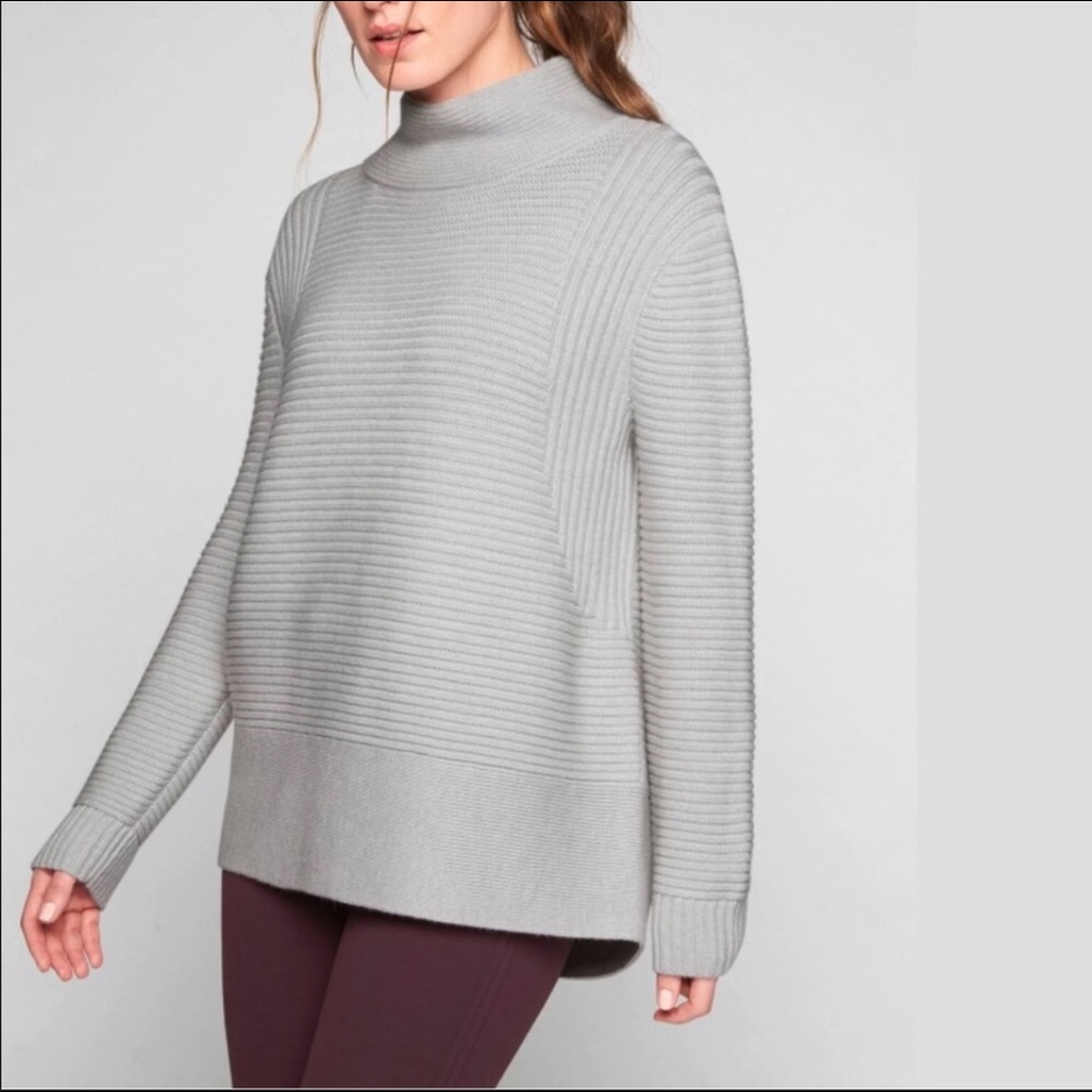 Athleta Merino Wool Funnel Neck Knit Sweater Small
